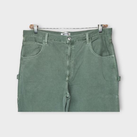 NEW w/o Tags Womens AGOLDE Green Magda Carpenter Baggy Wide Leg Jeans Size 33" - Picture 4 of 7